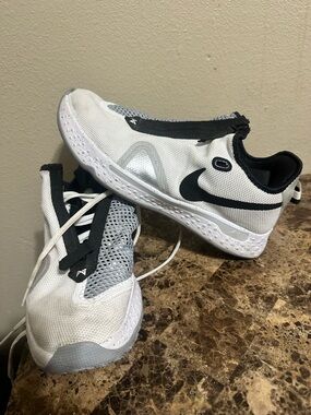 Nike Kids White and Black Mesh Athletic Sneakers